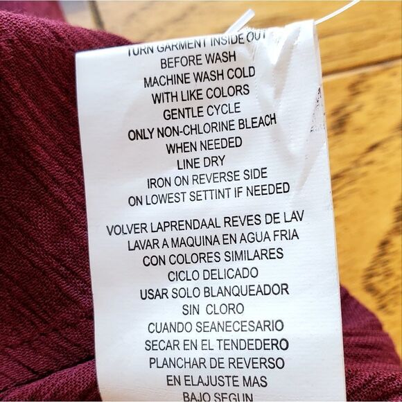 🔺️NWT Jolt Maroon Peasant Top w/Long Bell Sleeves Medium - Picture 11 of 11